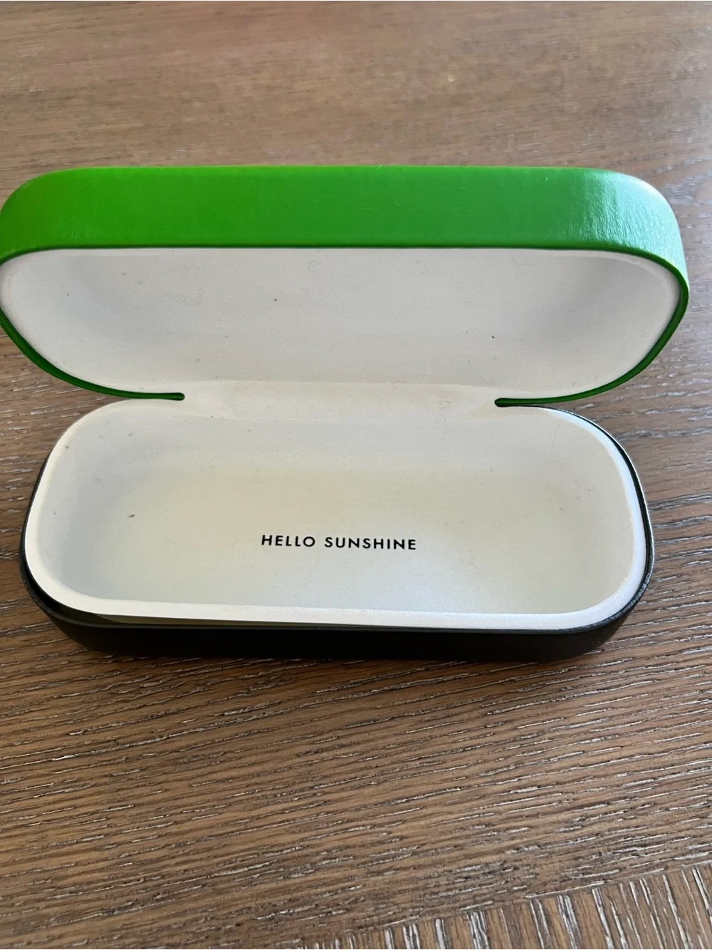 kate spade Bright Green and Black Hard Shell Eyewear Case with Black Logo